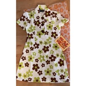 RARE Vintage 70's Week-end a Rome Paris Flower Mini Dress